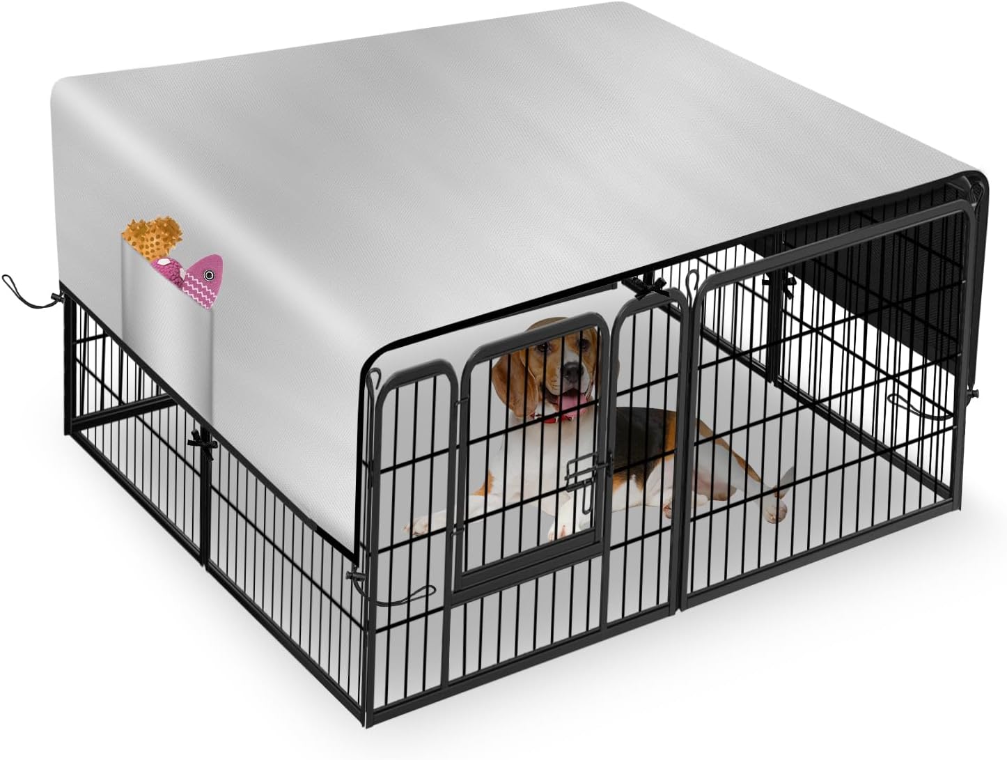 Kovshuiwe dog playpen cover front view outdoor pet fence sunshade
