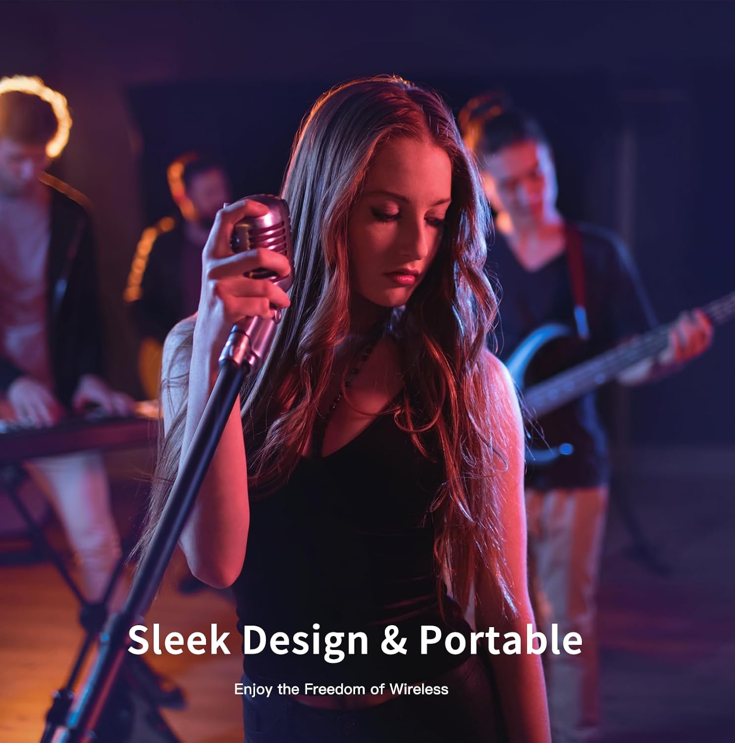 Portable wireless microphone adapter showing secure 3-pin XLR locking mechanism assembly