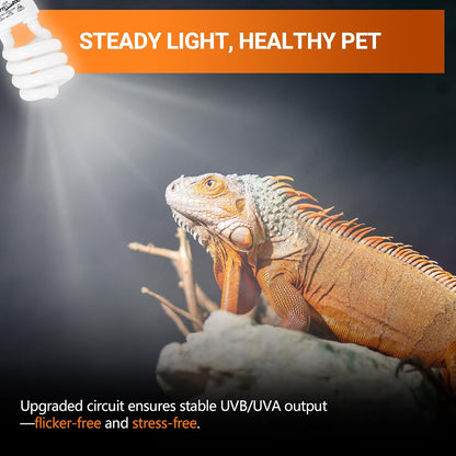 REPTI ZOO 2 pack compact fluorescent reptile lamp for tortoises