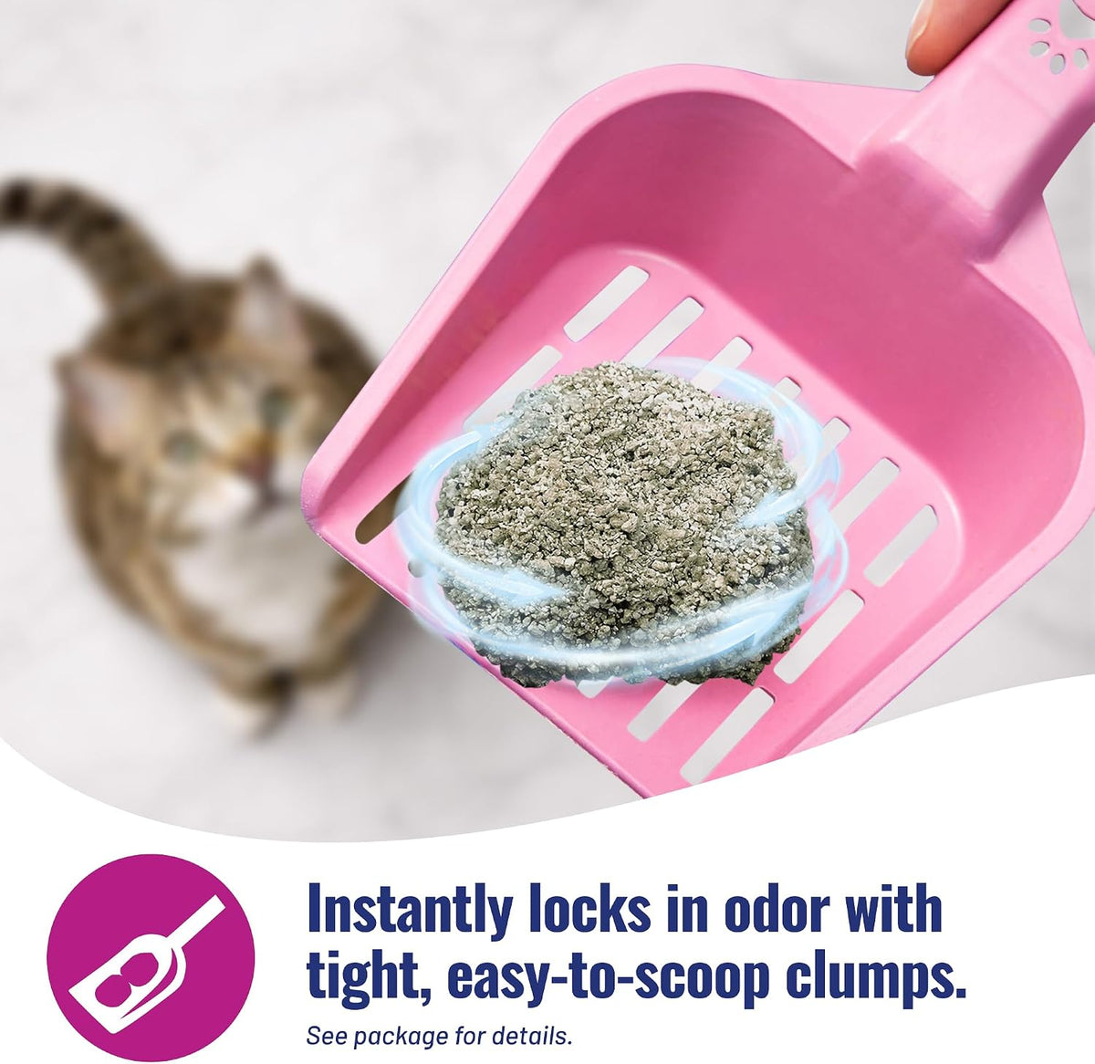 Back label details of Cat's Pride lightweight litter