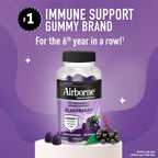 Airborne Elderberry + Zinc & Vitamin C Gummies For Adults, Immune Support Vitamin D & Zinc Gummies With Powerful Antioxidant Vitamins C D & E - 50 Gummies, Elderberry Flavor - Image 2