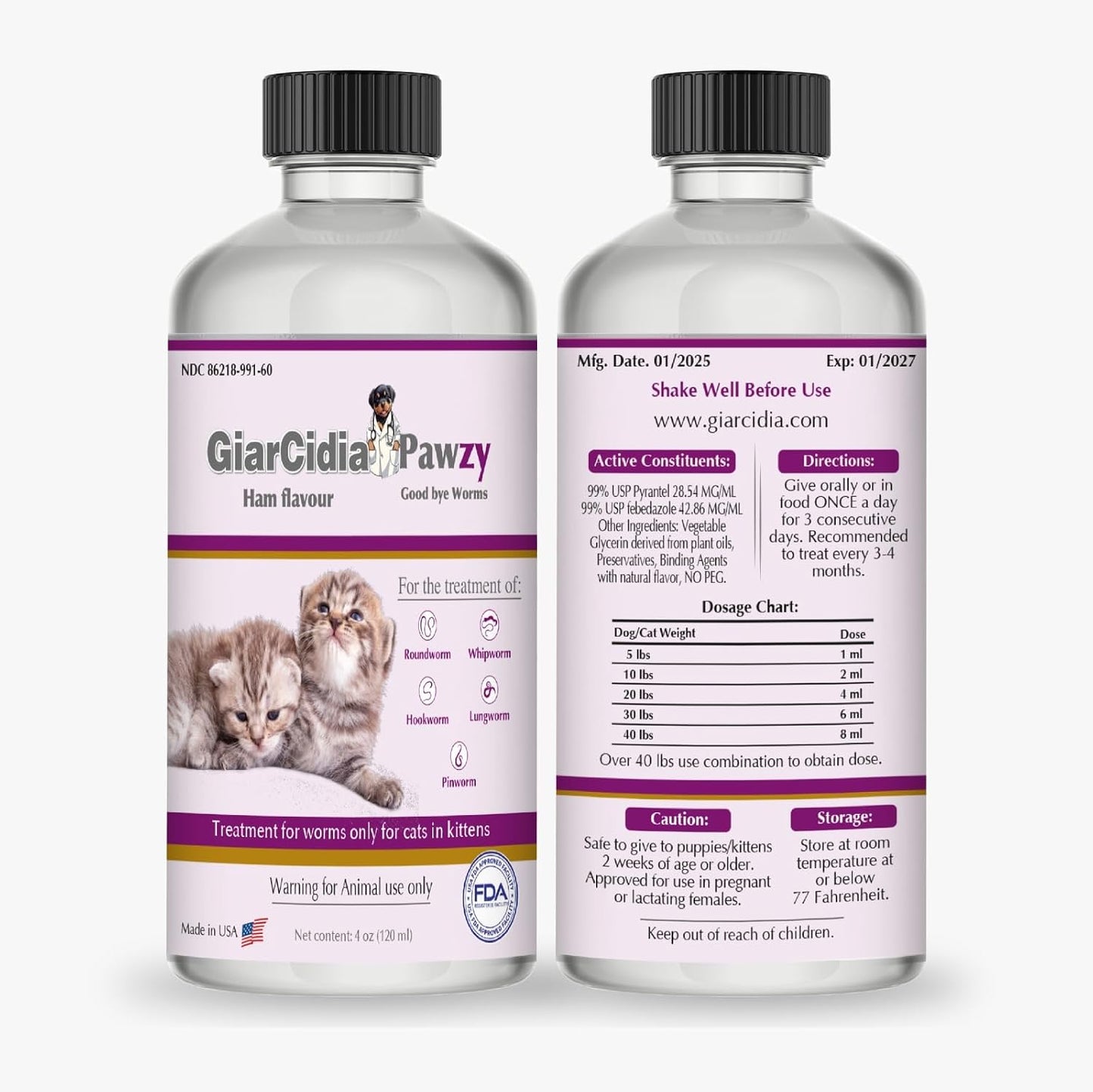 Broad spectrum kitten deworming liquid imported health supplement