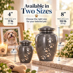 Trupoint Memorials Pet Urn for Dogs and Cats Ashes, Paws Print Grey Cremation Urns for Pets - Grey, Small Up to 17lb - Image 3