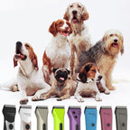 Three pieces of replacement pet clipper blades arranged in a row