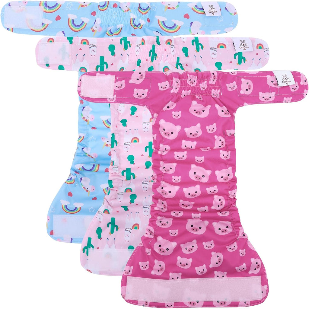 CuteBone docked tail dog diapers being adjusted on a Boston Terrier for a snug mess proof fit.