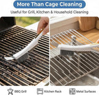 Stiff metal and nylon bristles on the dual head cleaning brushes for parrot cage hygiene