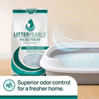 Side profile of Litter Pearls crystal cat litter bag