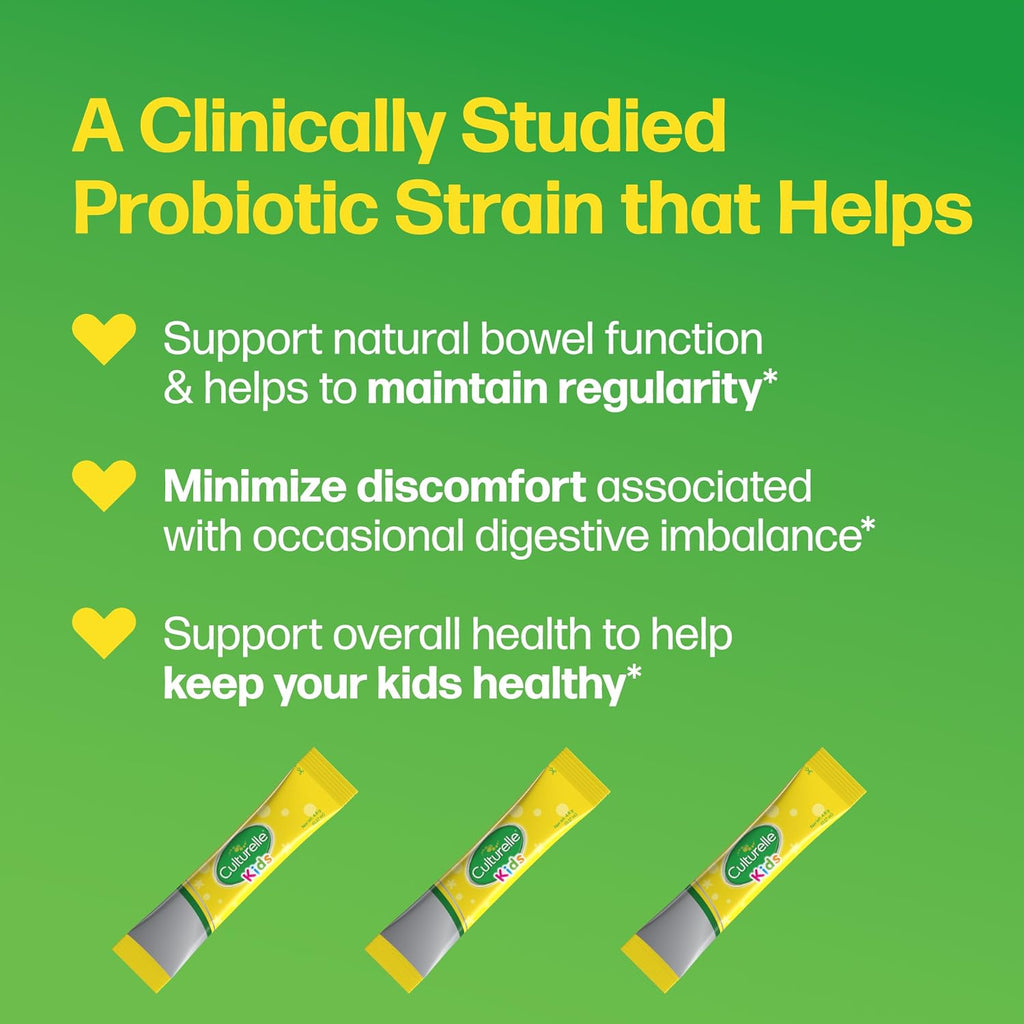 Culturelle kids probiotic nutritional information label closeup