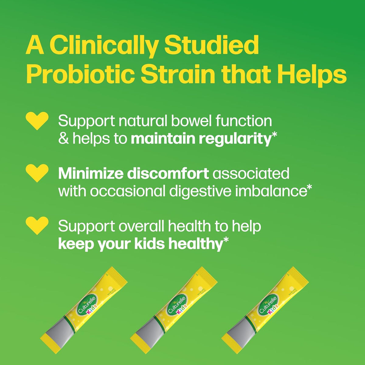 Culturelle kids probiotic nutritional information label closeup