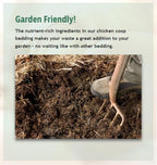 Poultry coop floor covered with natural absorbent bedding material