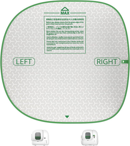 PETKIT automated cat litter box cylinder pad dimensions check showing exact fit alignment.
