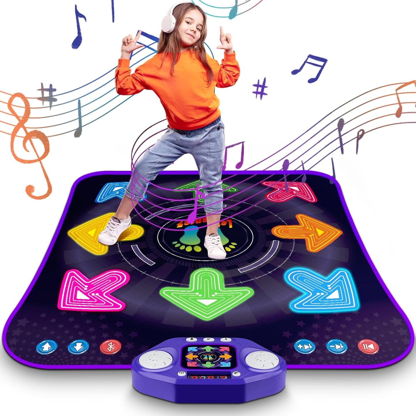 Ankkie kids light up dance mat with 8 buttons front view