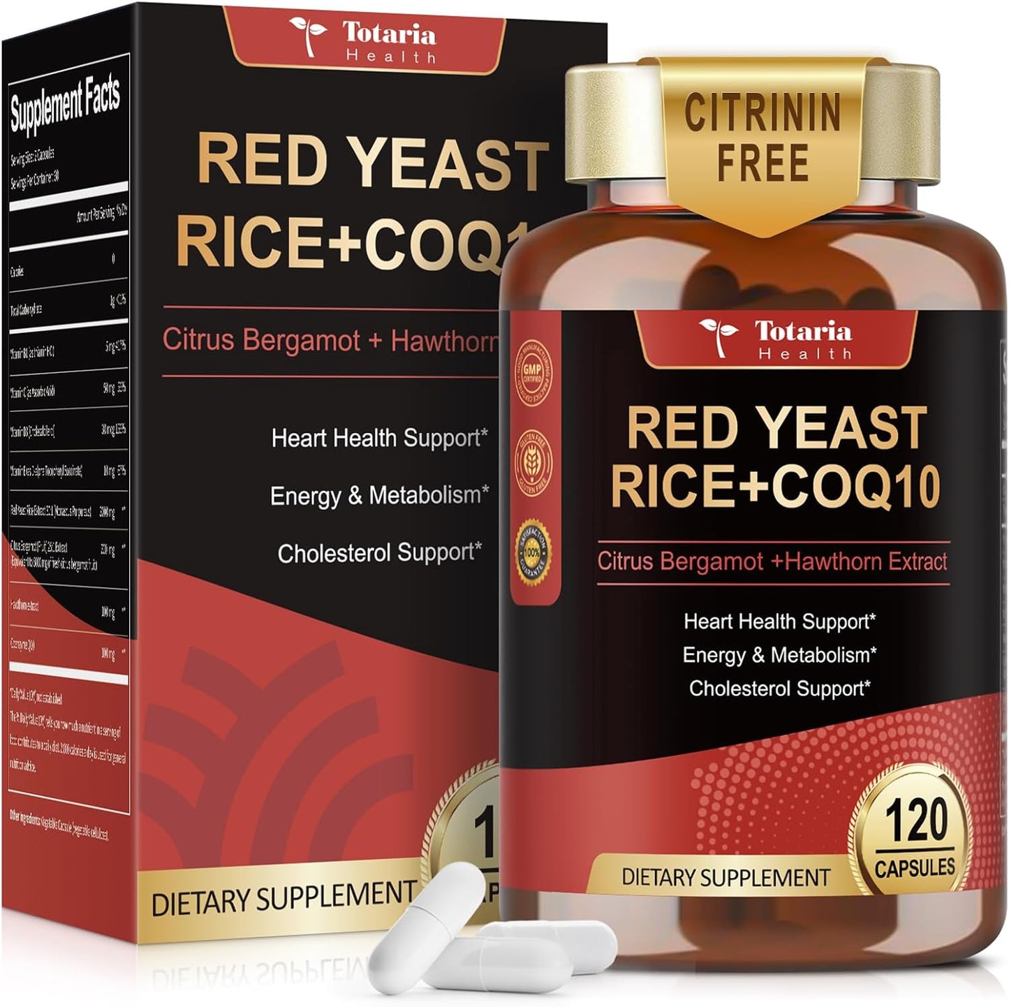 Totaria Red Yeast Rice 2000mg bottle front view
