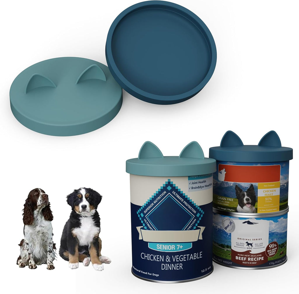 OHMO 2 Pack Pet Food Can Lids, (12.5-14oz) BPA Free Silicone Covers for Cat and Dog Food Cans, Camo&Light Green - Image 10