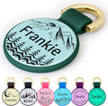 Brayhoo silicone dog tags personalized front view featuring custom mountain design