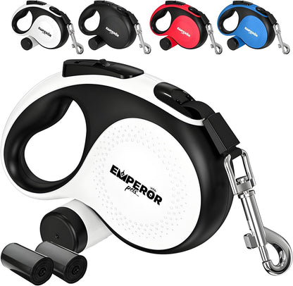 Emperor Pets Aura white retractable dog leash front view