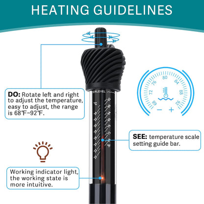 Hygger submersible heater installed in fish tank
