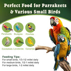 High carbohydrate energy snack for small pet birds