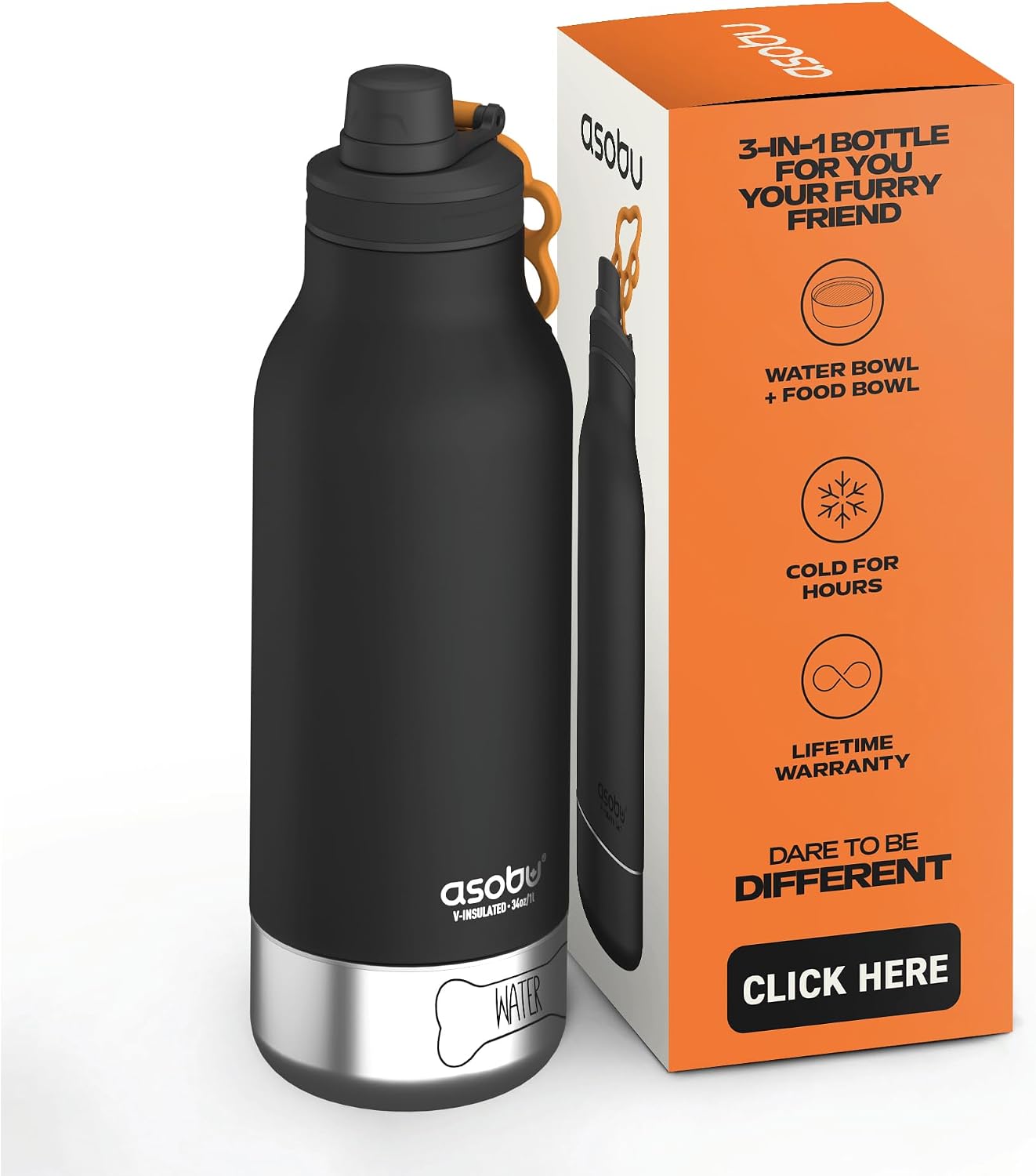 asobu Dog Barky Bottle - Insulated Stainless Steel Water Bottle with 2 Removable Dog Bowls for Food, Treats & Water - Pet-Friendly Travel Bottle for Hiking, Road Trips & Outdoor Adventures - Image 15