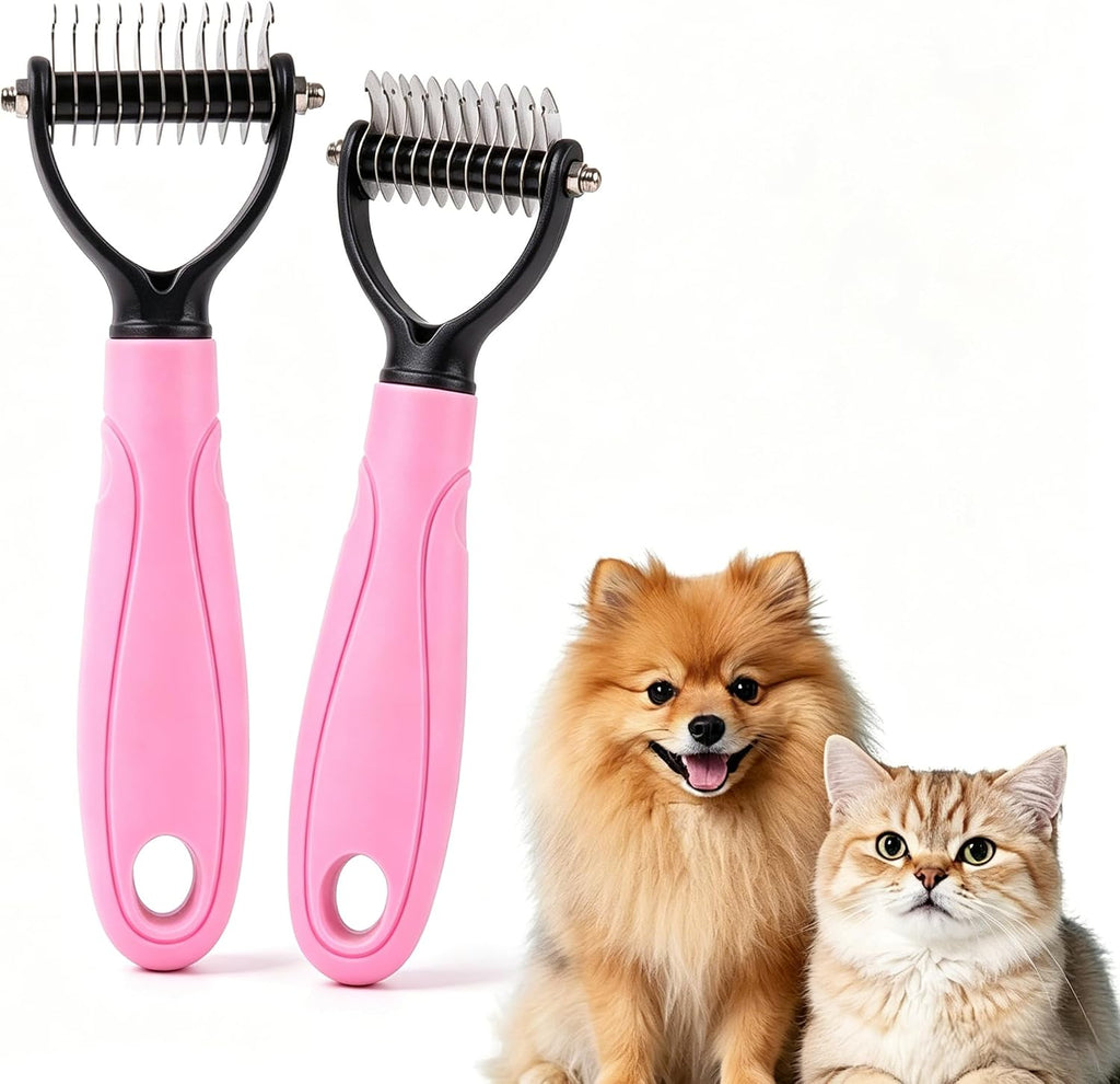 Pet Pro Grooming Tool, Dematting Comb for Dogs and Cats, Undercoat Rake Pet Brush for Long Hair, Deshedding Dog Brush Removes Tangles Knots and Loose Fur (Blue-L) - Image 12