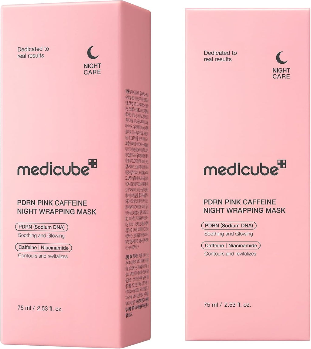Medicube PDRN Pink Caffeine Night Wrapping Mask lifestyle glow