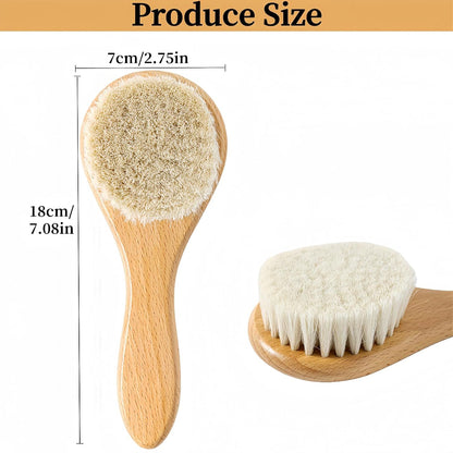 Ghzchuang natural wool pet brush with ergonomic beech wood handle