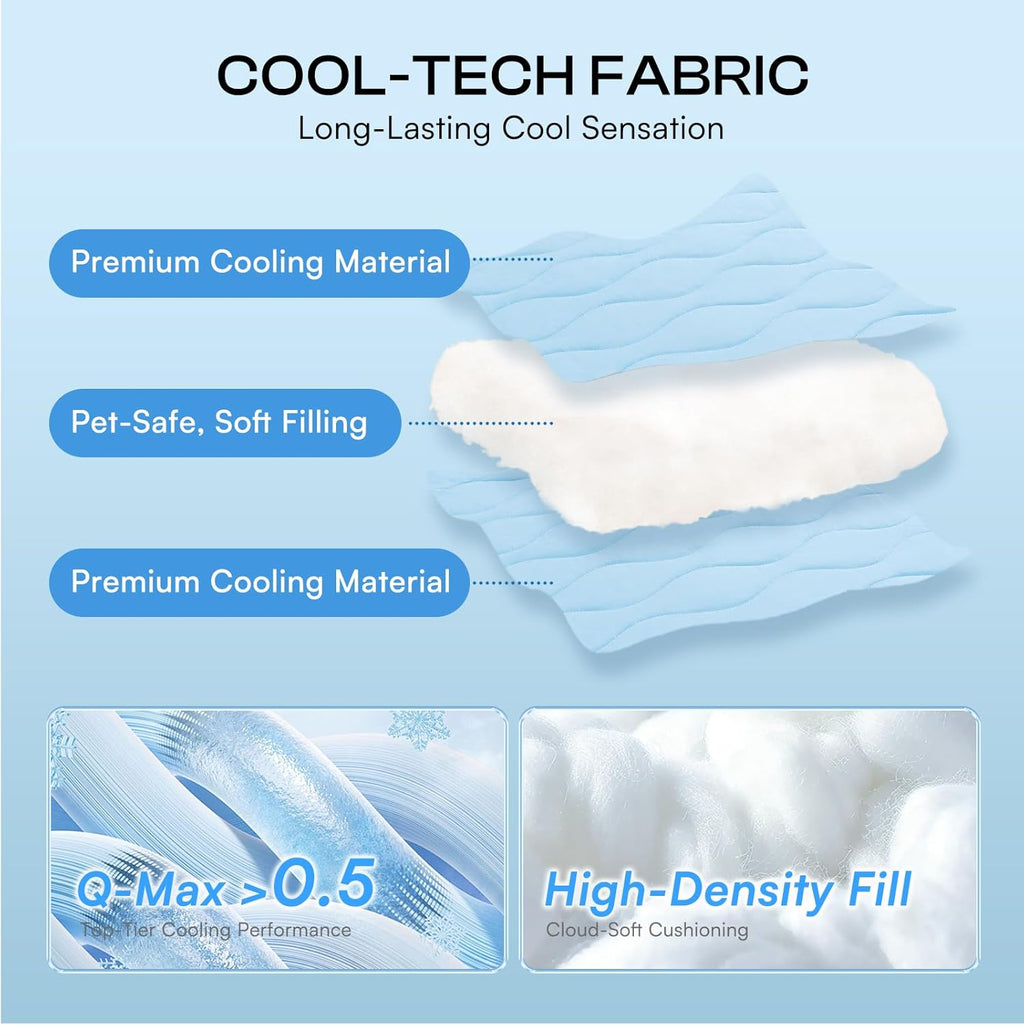Luciphia light blue cooling dog throw spread over a living room sofa
