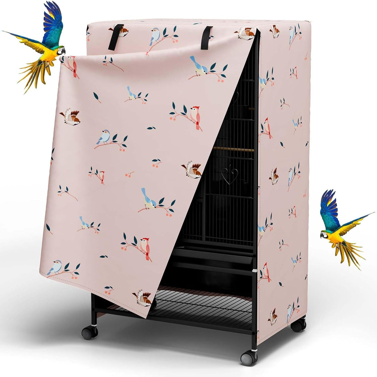 Tchvt Nighttime Bird Cage Cover front view with zipper panel