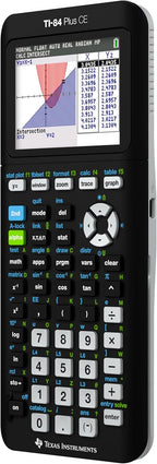 Texas Instruments scientific graphing device in black finish illustrating the high-contrast color-coded buttons and navigation D-pad.