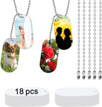 Heat press ready metal tag pendants with protective film coating