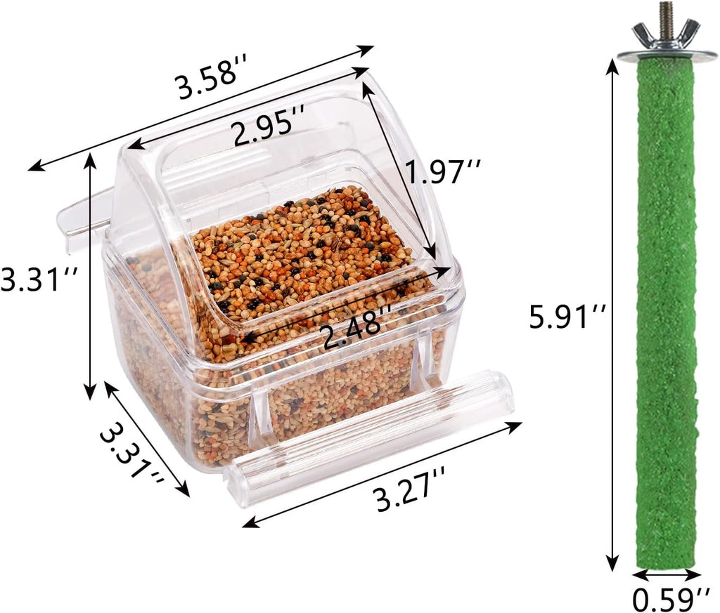 IBWell parakeet cage feeder with transparent polypropylene design