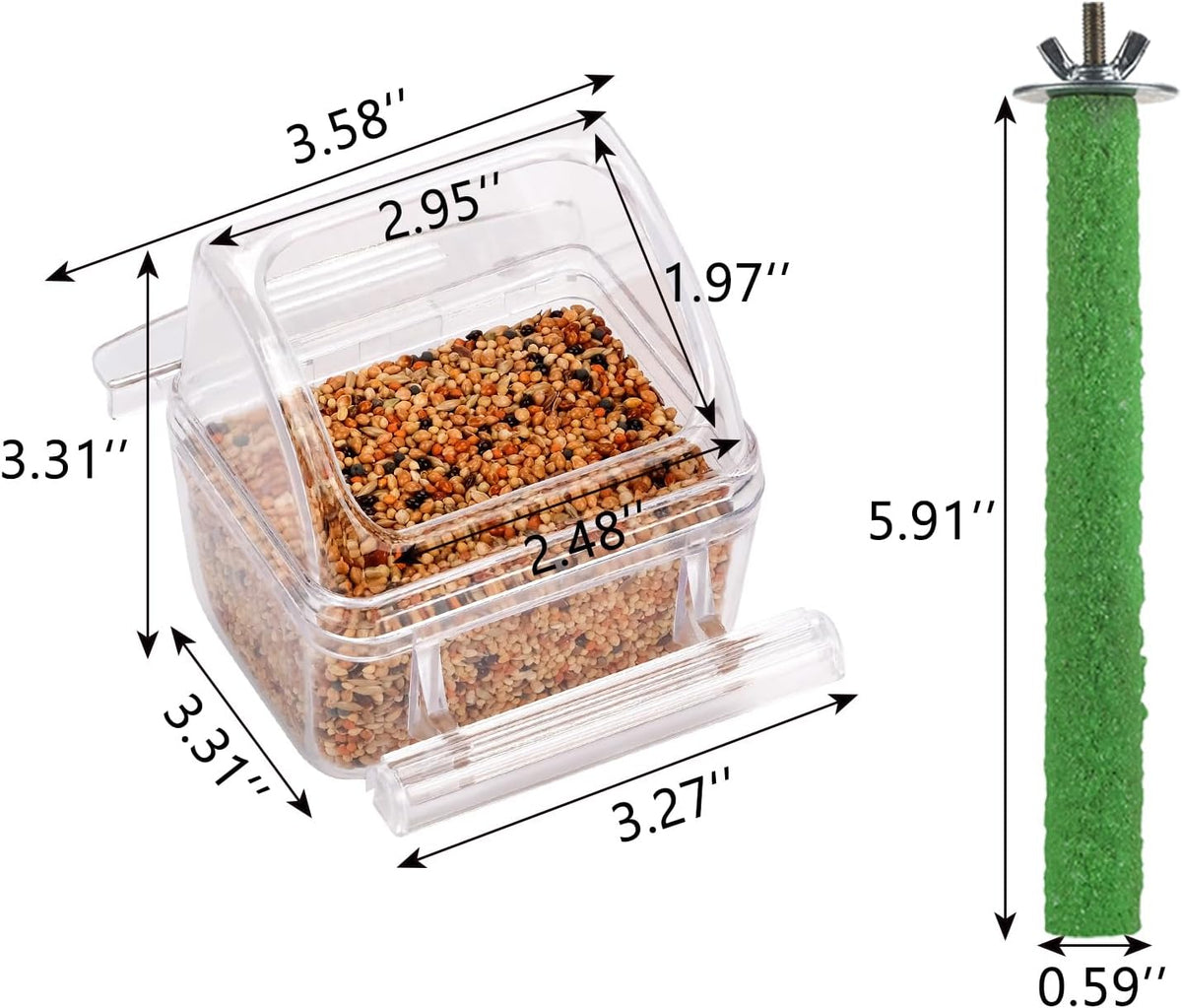 IBWell parakeet cage feeder with transparent polypropylene design