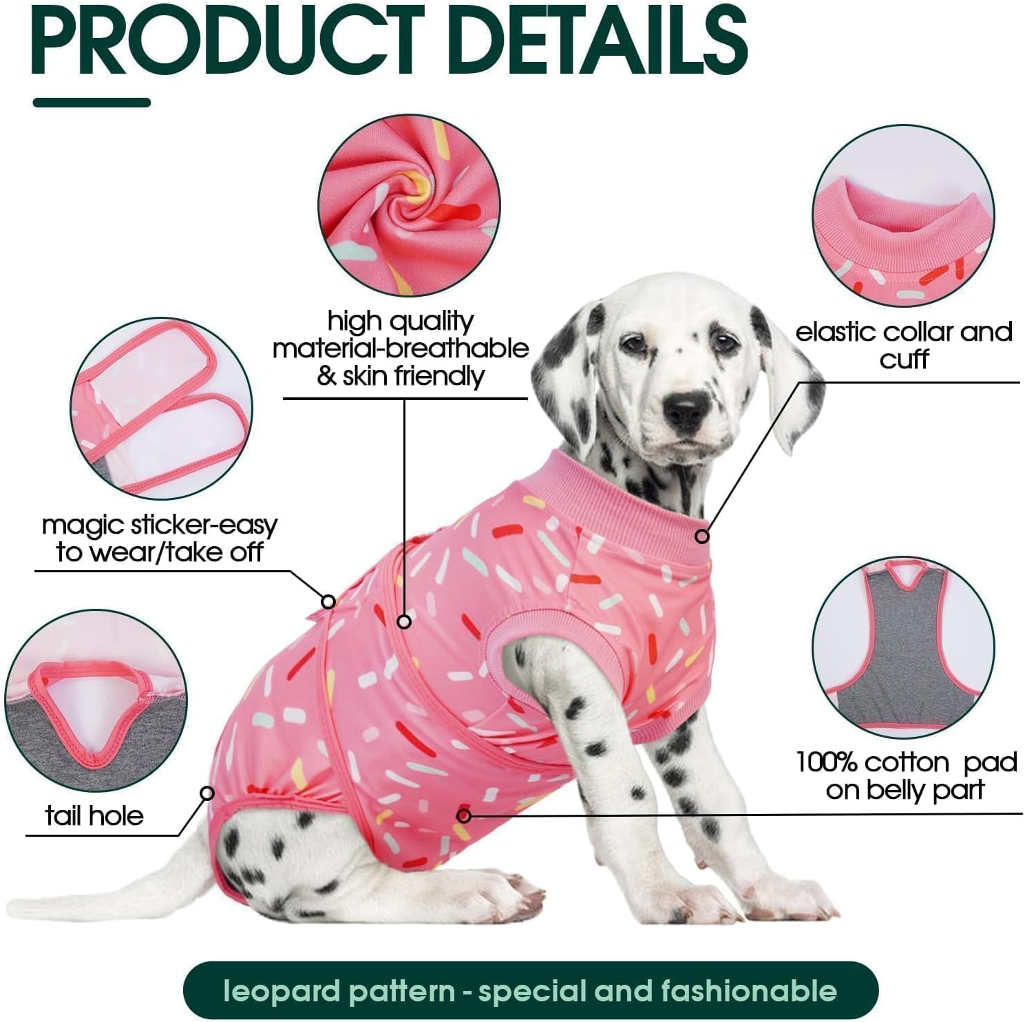 Kuoser protective pet suit rear opening feature for bathroom access