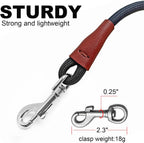 SEPXUFORE nylon dog leash highlighting the heavy-duty metal swivel clasp hardware.