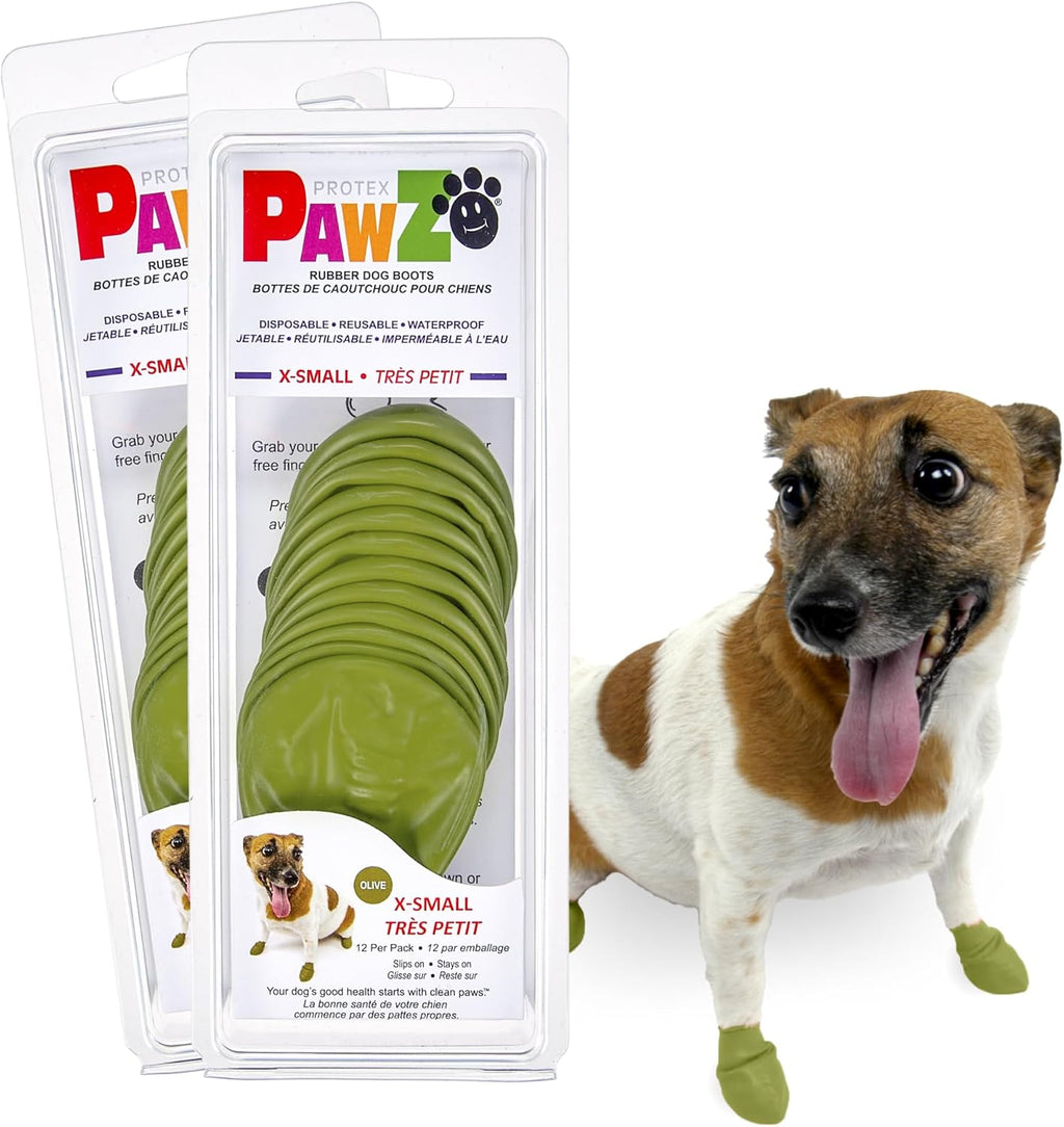 PawZ Rubber Dog Boots for Small Paws - All-Weather Waterproof Dog Shoes, Anti-Slip Traction for Rain, Snow, Mud & Hot Pavement - Pull-On Dog Booties, Black - Small (2"-2.5") - Pack of 24 - Image 9