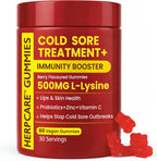 Terramed Just Think Comfort Cold Sore Treatment front view bottle showcasing 60 berry flavored vegan gummies.