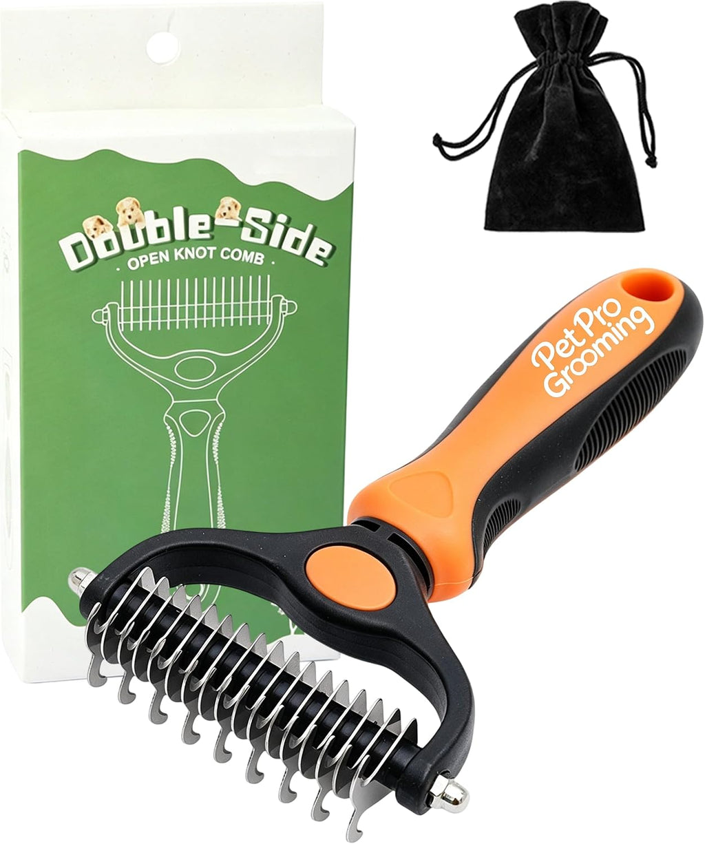 Tool, 2-In-1 Double-Sided Grooming Tool, Deshedding Dog Brush, Pet Shedding Remover Rounded-Tooth Comb For Painlessly Removing Knots And Loose Hair (Blue-Large) - Image 10