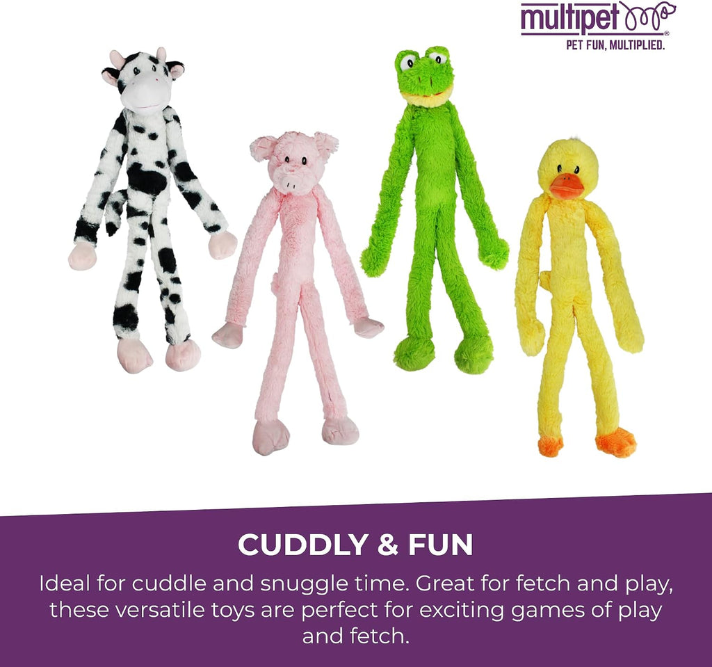 Multipet 27 inch frog dog toy side profile