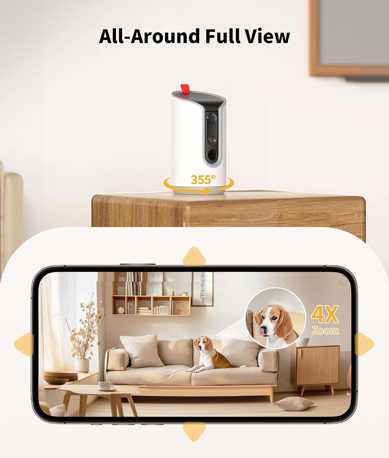 TKENPRO dual band WiFi dog camera with two way audio communication feature