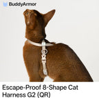BuddyArmor Blush Pink figure 8 cat harness flat lay presentation