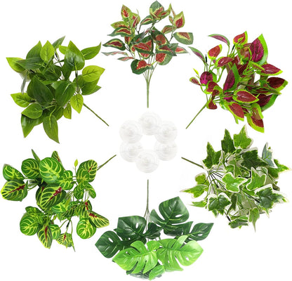 Pinvnby reptile terrarium plants 6 piece set front view