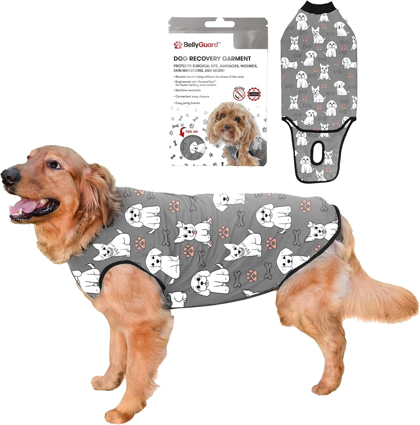 BellyGuard Dog Surgery Recovery Suit, Post-Op Dog Recovery Suit for Female Spay & Male Neuter, Comfy Onesie for Pets, Surgical Body Cover for Canine Healing Support - Image 14