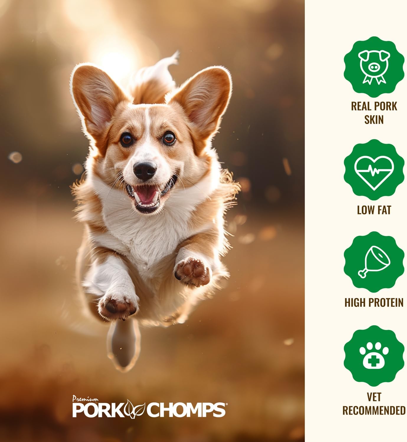 Close up view of the long lasting natural pork skin dog twists for power chewers