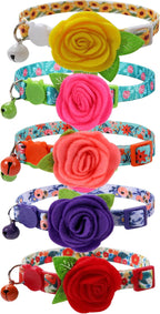 Cat Collar Breakaway with Bells, 3 Pack Small Dog Collar with Flower Charms - Image 9