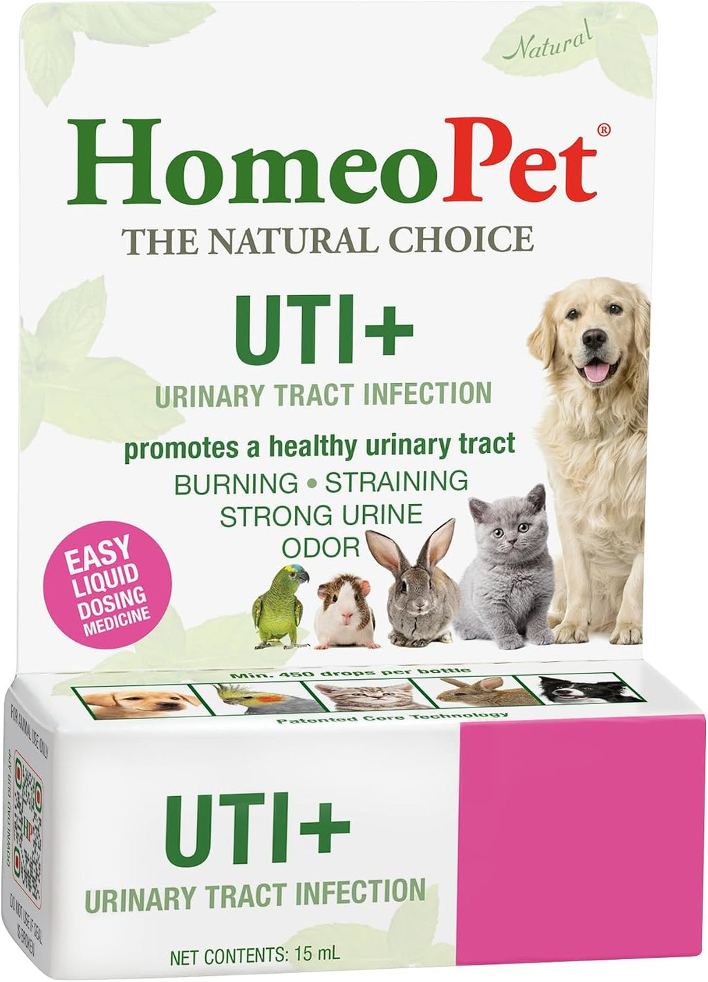 HomeoPet UTI+ 15ml bottle with dropper cap