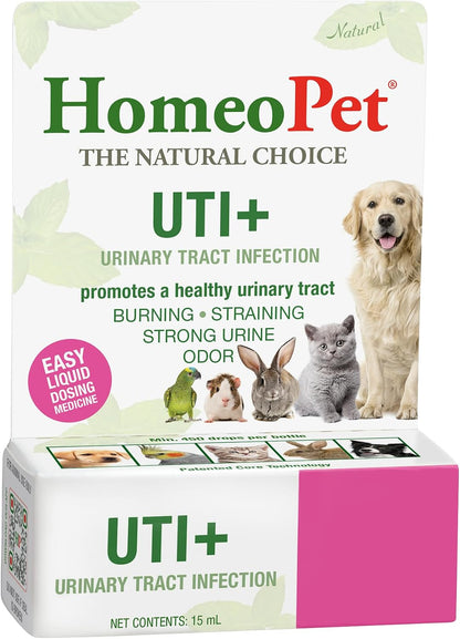 HomeoPet UTI+ 15ml bottle with dropper cap