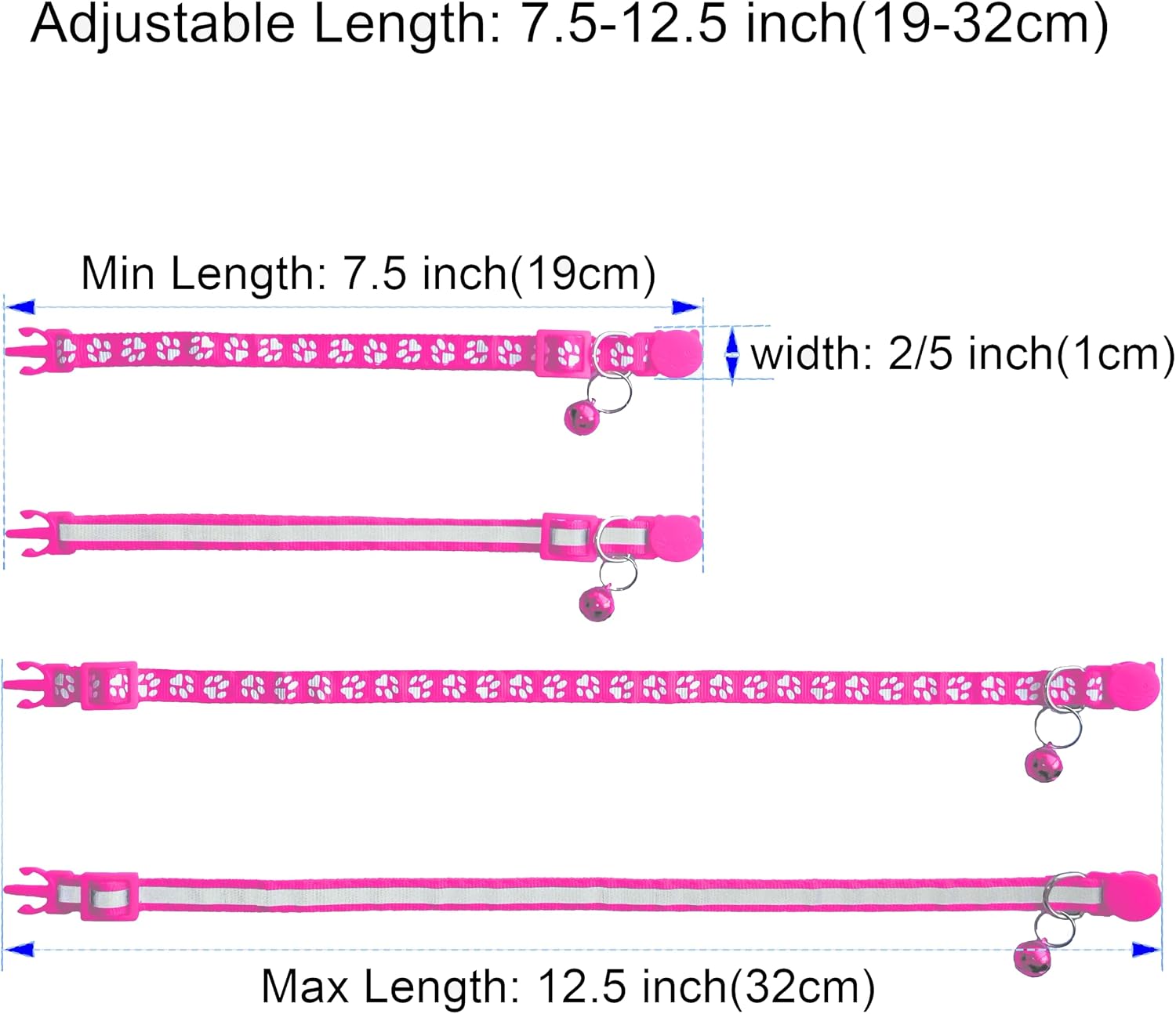 Close up of zulinlong quick release safety buckle on pink nylon kitten neckband