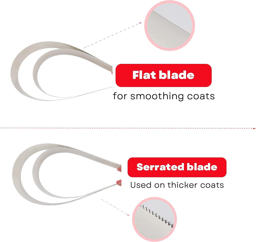 NRTFE pet deshedding tool close up showing stainless steel teeth on the edge