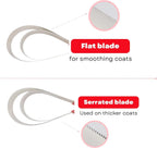NRTFE pet deshedding tool close up showing stainless steel teeth on the edge