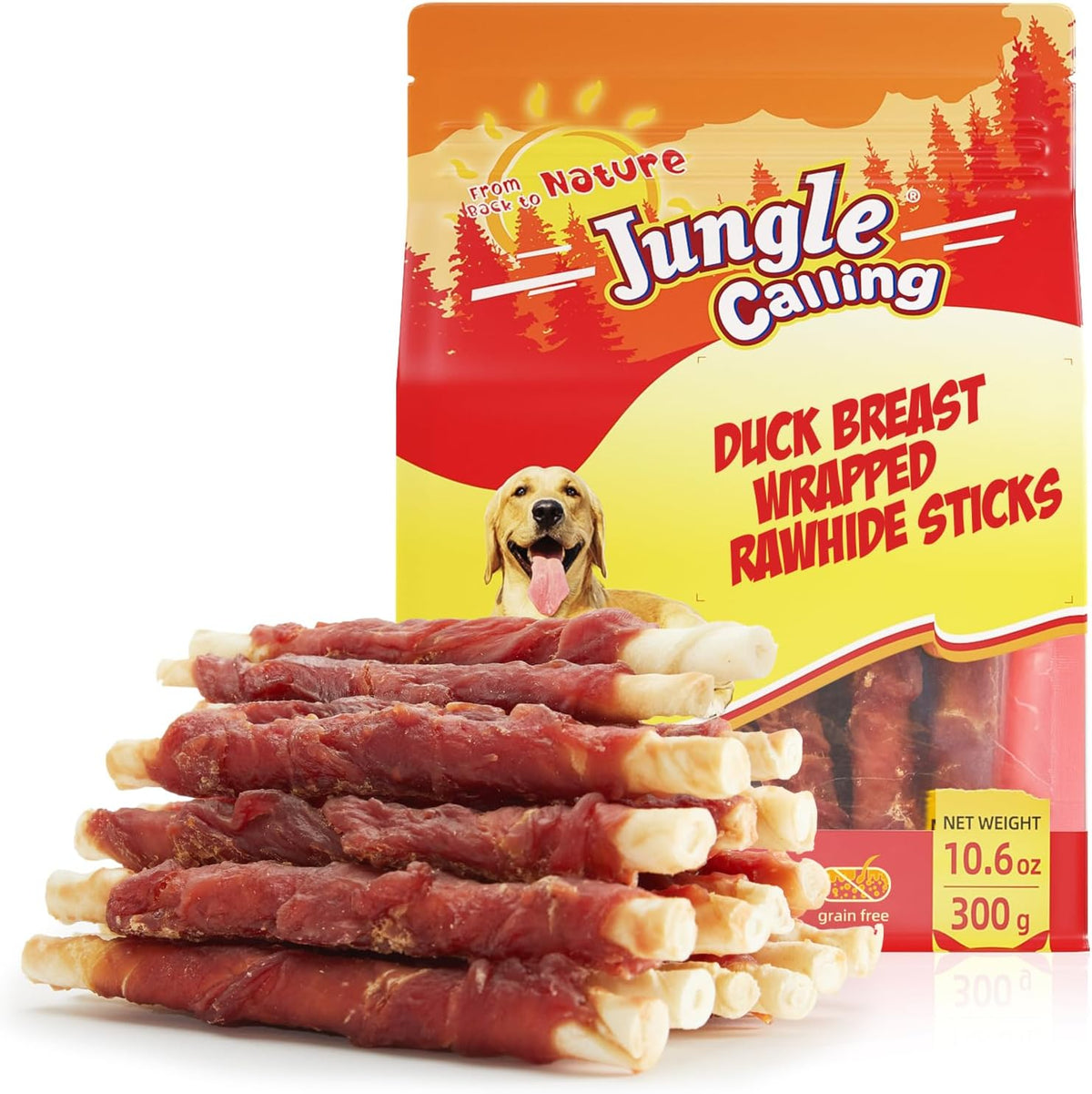 Jungle Calling Dog Treats, Chicken Wrapped Rawhide Sticks for Dogs, Grain-Free Natural Small Dogs Training Treats, Pet Chew Snacks,10.6 oz - Image 13